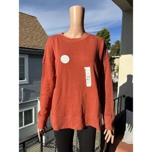 Time and Tru Pullover Sweater Womens Size M Relaxed Fit Orange Dolman NWT